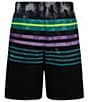 Color:Black - Image 2 - Big Boys 8-20 Ripple Stripe Volley Swim Shorts