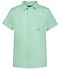 Color:Aqua Foam Steel - Image 1 - Big Boys 8-20 Short Sleeve Drift Tide Fish Shirt