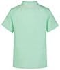 Color:Aqua Foam Steel - Image 2 - Big Boys 8-20 Short Sleeve Drift Tide Fish Shirt