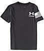 Color:Black/White - Image 2 - Big Boys 8-20 Short Sleeve Freedom Flag T-Shirt