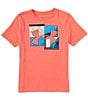 Color:Coho - Image 1 - Big Boys 8-20 Short Sleeve Geodetic Logo T-Shirt