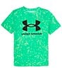 Color:Vapor Green - Image 1 - Big Boys 8-20 Short Sleeve Sports Style Logo Printed T-Shirt