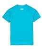 Color:Circuit Teal - Image 2 - Big Boys 8-20 Short Sleeve UA Tech™ Split Wordmark T-Shirt