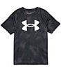 Color:Black/White - Image 1 - Big Boys 8-20 Short Sleeve Tech Big Logo Printed T-Shirt