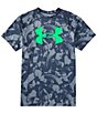 Color:Downpour Gray - Image 1 - Big Boys 8-20 Short Sleeve Tech Big Logo Printed T-Shirt