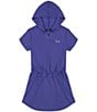 Color:Starlight/Reflective - Image 1 - Big Girls 7-16 Short Sleeve Hooded Swimsuit Coverup