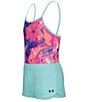 Under Armour Big Girls Printed One-Piece Swimsuit & Solid Shorts Set - Image 6
