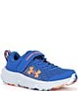 Under Armour Kids' Assert 10 Alternative Closure Running Sneakers (Youth), Color:Tech Blue/Mod Gray/Orange Blast - Image 1
