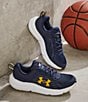 Under Armour Kids' Assert 10 Running Sneakers (Youth), Color:Midnight Navy/Mod Gray/Campus Gold - Image 7