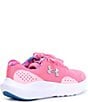 Color:Sunset Pink/Pink/Metallic Silver - Image 2 - Girls' Surge 4 Printed Running Sneakers (Youth)