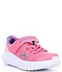 Color:Sunset Pink/Pink/Metallic Silver - Image 1 - Girls' Surge 4 Printed Running Sneakers (Youth)