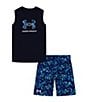Color:Midnight Navy - Image 1 - Little Boys 2T-7 Sleeveless ORB Form Tank & Shorts Set
