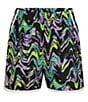 Color:Black Formation Groove/Black/White/Reflective - Image 1 - Little Girls 2T-6X Fly By Printed Shorts