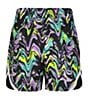 Color:Black Formation Groove/Black/White/Reflective - Image 2 - Little Girls 2T-6X Fly By Printed Shorts