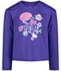 Color:Electric Purple/Rebel Pink/Violet Void - Image 1 - Little Girls 2T-6X Long-Sleeve Every Sport Logo T-Shirt