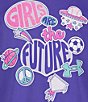 Color:Electric Purple/Rebel Pink/Violet Void - Image 2 - Little Girls 2T-6X Long-Sleeve Every Sport Logo T-Shirt