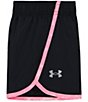 Color:Pink Dense Specks/Black/Pink Dense Specks - Image 3 - Little Girls 2T-6X Short Sleeve Dense Specks Printed T-Shirt & Solid Short Set