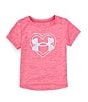 Color:Rebel Pink - Image 1 - Little Girls 2T-6X Short Sleeve Heart Icon T-Shirt