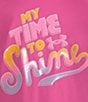Color:Rebel Pink/Purple Ace/Nova Orange/Fluo Pink/White - Image 2 - Little Girls 2T-6X Short Sleeve Time To Shine Logo T-Shirt