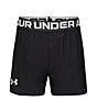 Color:Black - Image 1 - Little Girls 2T-6X UA Play Up Shorts