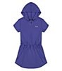 Color:Starlight/Reflective - Image 1 - Little Girls 4-6X Short Sleeve Hooded Speed Tech Coverup