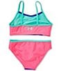 Under Armour Little/Big Girls Color Block Piped Tankini Top & Hipster Bottom 2-Piece Swimsuit, Color:Aero Pink Multi - Image 2