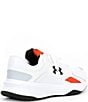 Color:White/White/Dark Orange - Image 2 - Men's Edge Leather Sneakers
