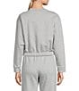 Under Armour Riv Coordinating Fleece Piped Cropped Pullover, Color:Mod Gray Light Heather/White - Image 2