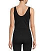 Under Armour Solid Knit Scoop Neck Sleeveless Fitted Motion Tank Top, Color:Black - Image 2