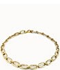 Color:Gold - Image 2 - Link Chain 18KT Gold Overlay Collar Necklace