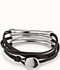 Color:Silver/Brown Leather - Image 1 - Not To Be Wrap Bracelet