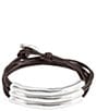 UNOde50 Not To Be Wrap Bracelet, Color:Silver/Dark Brown Leather - Image 1