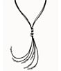 Color:Silver/Brown Leather - Image 1 - Skalator Y Necklace