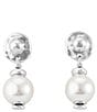 UNOde50 Texcoco Drop Earrings, Color:Silver/Pearl - Image 1