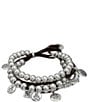 UNOde50 What A Mess Silver & Leather Beaded Bracelet, Color:Silver/Brown Leather - Image 1