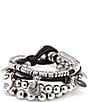 UNOde50 What A Mess Silver Beaded & Leather Cord Bracelet - Image 1