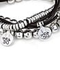UNOde50 What A Mess Silver & Leather Beaded Bracelet, Color:Silver/Brown Leather - Image 2