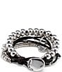 UNOde50 What A Mess Silver & Leather Beaded Bracelet, Color:Silver/Brown Leather - Image 3