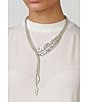 Color:Silver - Image 3 - Feather Collar Y Necklace