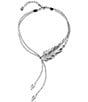 UNOde50 Feather Collar Beaded Y Necklace, Color:Silver - Image 1