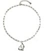 UNOde50 Heartbeat Short Pendant Necklace, Color:Silver - Image 1