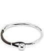 UNOde50 Pulseras Silver & Leather Bangle Bracelet - Image 1