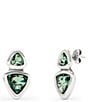 UNOde50 Ser Camaleonica Collection Green Crystal Sterling Silver Double Drop Earrings, Color:Silver/Green - Image 1