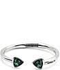 UNOde50 Ser Camaleonica Collection Green Crystal Sterling Silver Double Stone Cuff Bracelet, Color:Silver/Green - Image 1