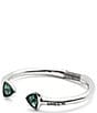 UNOde50 Ser Camaleonica Collection Green Crystal Sterling Silver Double Stone Cuff Bracelet, Color:Silver/Green - Image 2