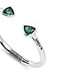 UNOde50 Ser Camaleonica Collection Green Crystal Sterling Silver Double Stone Cuff Bracelet, Color:Silver/Green - Image 3