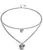 UNOde50 Ser Camaleonica Collection Green Crystal Sterling Silver Short Multi Strand Necklace, Color:Silver/Green - Image 2