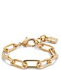 UNOde50 Ser Valiente Collection Paperclip Link 18k Gold Line Chain Bracelet, Color:Gold - Image 1