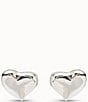 Color:Silver - Image 1 - Silver Heart Stud Earrings