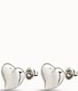 Color:Silver - Image 2 - Silver Heart Stud Earrings